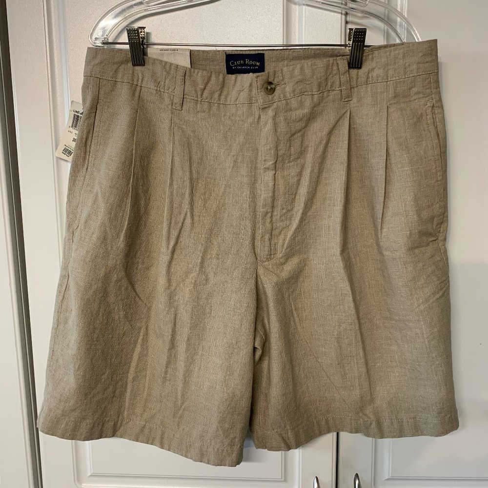 NWT Club Room Cotton Linen Men's Shorts Size 36